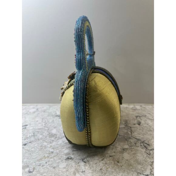 Mary Frances Beaded Handbag Hard Case Purse Jewels Flowers Shells 8 1/2"x 8" JL - Picture 5 of 14